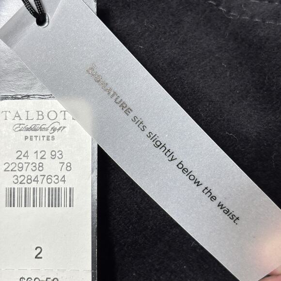 Talbots Pants Women’s 2P Black Signature Boot Flat Front Cotton Blend Velvet - Picture 5 of 13